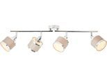 BRILLIANT Deckenstrahler "Alexia", grau (chromfarben, grau), 4, H: 21,9cm, Leuchten, E14, Metall/Textil, chromfarben/grau, Deckenstrahler