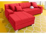 Ecksofa DOMO COLLECTION "TURAH 239x152 cm, inkl. Zierkissen, moderne Steppung", rot, B:239cm H:75cm T:152cm, Sofas, Ecksofa, mit Bettfunktion, Schlafsofa, Unser Dauertiefpreis