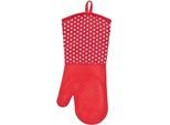 Topfhandschuhe WENKO "Modell Silikon", rot, Baumwolle, Silikon, Topflappen, Topfhandschuhe, Ofen- und Grillhandschuhe, Hitzeschutz, Baumwollinnenseite, 1 Paar