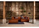 Ecksofa W.SCHILLIG "around-the-block Mega-Sofa & Hocker, viel Platz, Breite 300cm, L-Form", braun (cognac z69), B:300cm H:66cm T:164cm, Longlife Xtra-Leder Z69: Das feinnarbige, gedeckte Softleder Z69 besticht durch seine außergewöhnliche Weichheit im trendigen »Vintage-Look«, Hautstärke 0, 9 - 1, 1 mm;Longlife fabric Flachgewebe T88 (100% Polyester), Sofas, Ecksofa, inklusive Hocker, mit elegante