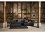 Ecksofa W.SCHILLIG "around-the-block Mega-Sofa & Hocker, viel Platz, Breite 300cm, L-Form", schwarz (schwarz z59), B:300cm H:66cm T:164cm, Longlife Xtra-Leder Z59: Glattleder mit modischer Prägung. Hautstärke 0, 9 - 1, 1 mm, Sofas, Ecksofa, inklusive Hocker, mit eleganter Biese, mit Federkern