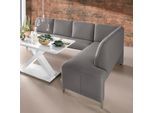 Eckbank EXXPO - SOFA FASHION "Intenso, modern, 263/198 cm (B/T)", grau, B:264cm H:92cm T:198cm, NaturLeder;Strukturstoff (Zusammensetzung: Polyester 100%);Luxus-Microfaser (Zusammensetzung: Aufgeflockte 100% Polyester Schicht mit Prägung);Cord (Zusammensetzung: Polyester 100%), Sitzbänke, Eckbank, hohe Bodenfreiheit, frei im Raum stellbar, hoher Sitzkomfort