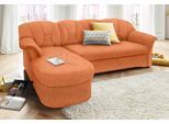 Ecksofa DOMO COLLECTION "ELVA 233x142 cm, elegante Rückensteppung, bequem, L-Form", orange (terrakotta), B:233cm H:84cm T:142cm, Kunstleder SOFTLUX / Struktur ( 100% Polyester);Microfaser PRIMABELLE (100% Polyester);(geprägte) Luxus-Microfaser (100% Polyester), Sofas, Ecksofa, whlw. mit Bettfunktion und Federkern