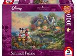 Puzzle SCHMIDT SPIELE "Disney, Sweethearts Mickey & Minnie", bunt, Puzzles, KinderB:69cm H:49cm, Pappe, Motiv, Puzzle, Thomas Kinkade; Made in Germany, B:69cm H:49cm
