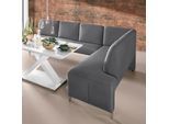 Eckbank EXXPO - SOFA FASHION "Intenso, modern, 263/198 cm (B/T)", grau (taupe), B:264cm H:92cm T:198cm, NaturLeder;Strukturstoff (Zusammensetzung: Polyester 100%);Luxus-Microfaser (Zusammensetzung: Aufgeflockte 100% Polyester Schicht mit Prägung);Cord (Zusammensetzung: Polyester 100%), Sitzbänke, Eckbank, hohe Bodenfreiheit, frei im Raum stellbar, hoher Sitzkomfort