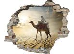 Wandtattoo QUEENCE "Kamelreiter", bunt, B:60cm H:50cm T:0,1cm, Wandtattoos, Wandtattoo, Wandsticker, Wandbild, selbstklebend, 3D, Wanddurchbruch