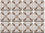 Fliesenaufkleber QUEENCE "Mosaik Muster", braun (braun, blau), B:15cm H:15cm T:0,1cm, Fliesenaufkleber, Fliesenaufkleber, Stickerfliesen, selbstklebend, Sticker, 12er Set