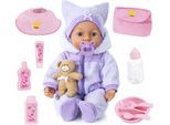 Babypuppe BAYER "Piccolina Magic Eyes", lila (helllila), Puppen, Baby, Babypuppe, mit Funktion und Zubehör