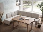 Eckbank EXXPO - SOFA FASHION "Intenso, modern, 263/198 cm (B/T)", beige, B:264cm H:92cm T:198cm, NaturLeder;Strukturstoff (Zusammensetzung: Polyester 100%);Luxus-Microfaser (Zusammensetzung: Aufgeflockte 100% Polyester Schicht mit Prägung);Cord (Zusammensetzung: Polyester 100%), Sitzbänke, Eckbank, hohe Bodenfreiheit, frei im Raum stellbar, hoher Sitzkomfort