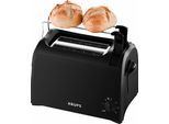 KRUPS Toaster "Pro Aroma KH1518", schwarz, B:26cm H:18,7cm T:16,4cm, Toaster, Krümelschublade, 6 Bräunungsstufen, Hebe-Funktion, Toaster