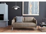 2-Sitzer W.SCHILLIG "sally Designsofa, Loungesofa, bequem, schmale Armlehnen, Breite 154cm", braun (stone z59), B:154cm H:78cm T:84cm, Longlife Xtra-Leder Z59: Glattleder mit modischer Prägung. Hautstärke 0, 9 - 1, 1 mm., Sofas, 2-Sitzer, mit Metall-Winkelfüßen in Silber matt, Breite 154 cm