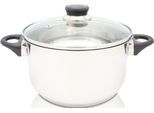 Fleischtopf KRÜGER "Denver", silber, B:16cm H:9,5cm L:27,5cm Ø:16cm, Töpfe, Fleischtopf, 3-Schichten-Thermoboden, Induktion