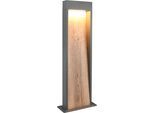 LED Außen-Stehlampe TRIO LEUCHTEN "SALMON, Outdoor LED Stehleuchte 11W 1200 Lm 3000K, Garten Stehlampe", anthrazit, holzfarben, B:21,5cm H:60cm T:9,5cm, Leuchten, aus Aluminium & Holz-Optik, IP44 LED Garten Wegeleuchte