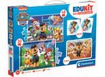 Puzzle CLEMENTONI "Edukit, 4n1, Paw Patrol", bunt, Puzzles, Kinder, Pappe, Motiv, Puzzle, Made in Europe