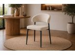Esszimmerstuhl ACTONA GROUP "Edina 2er Set, Stoff - bequem & stilvoll, mehrere Farben, moderne", beige, B:56cm H:77cm T:55cm, 100% Polyester, Stühle, Esszimmerstuhl, Gepolstert, weicher Bezug & hoher Sitzkomfort, schwarze Stahlbeine