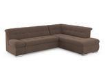 Ecksofa DOMO COLLECTION "MONA 271x213 cm, modern und komfortabel", braun (schlamm), B:271cm H:80cm T:213cm, Struktur fein 100% Polyester;Chenilleoptik 100% Polyester, Sofas, Ecksofa, whlw. mit Bett- und Armlehnfunktion, L-Form