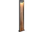 LED Außen-Stehlampe TRIO LEUCHTEN "SALMON, Outdoor LED Stehleuchte 11W 1200 Lm 3000K, Garten Stehlampe", anthrazit, holzfarben, B:21,5cm H:100cm T:9,5cm, Leuchten, aus Aluminium & Holz-Optik, IP44 LED Garten Wegeleuchte