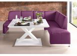 Eckbank EXXPO - SOFA FASHION "Intenso, viele Bezugsstoffe Cord, Struktur 243/158 cm (B/T)", pink (fuchsia), B:243cm H:91cm T:158cm, NaturLeder;Strukturstoff (Zusammensetzung: Polyester 100%);Luxus-Microfaser (Zusammensetzung: Aufgeflockte 100% Polyester Schicht mit Prägung);Cord (Zusammensetzung: Polyester 100%), Sitzbänke, Eckbank, hohe Bodenfreiheit, frei im Raum stellbar, hoher Sitzkomfort