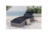 Ambia Garden Gartenliege , Grau , Metall, Kunststoff, Textil , Füllung: Polyester,Polyester , 190x80x60 cm , Rückenlehne verstellbar , Gartenmöbel, Gartenliegen, Sonnenliegen