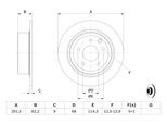 BOSCH Bremsscheibe 0986479c60 voll 291,5mm 9mm für NISSAN