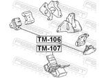 FEBEST Lagerung, Motor tm107 hinten für TOYOTA