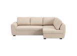 Mid.you , Naturfarben , Textil , seitenverkehrt montierbar, L-Form , 253x154 cm , Bettfunktion erhältlich , Wohnzimmer, Sofas & Couches, Wohnlandschaften, Ecksofas