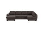 Mid.you , Braun , Textil , seitenverkehrt montierbar, U-Form , 327x154 cm , Bettfunktion erhältlich , Wohnzimmer, Sofas & Couches, Wohnlandschaften, Wohnlandschaften U-Form