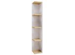 Mid.you Eckregal Honsa, Weiß, Honigeiche, Holzwerkstoff, 3 Fächer, 15x97x17 cm, stehend, Wohnzimmer, Regale, Eckregale