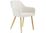 Livetastic Armlehnstuhl , Beige , Metall, Textil , konisch , 57x82x60 cm , Esszimmer, Stühle, Polsterstühle