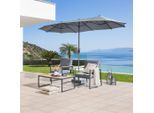 Beldano , Anthrazit , Textil , 208x400x236 cm , Gartenmöbel, Sonnenschutz, Sonnenschirme