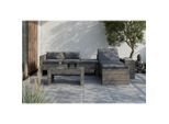 Ambia Garden Loungegarnitur , Blaugrau , Metall , Füllung: Polyester,Polystyrol , 192x65x82 cm , Rückenlehne umklappbar , Gartenmöbel, Loungemöbel, Gartenlounge-Sets