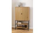 Stauraumschrank ACTONA GROUP "Jaipur Sideboard, Regal", beige (natur), B:80cm H:140cm T:40cm, Schränke, Stauraumschrank, Wildeiche-Optik, 2 Türen und 2 Einlegeböden, Lamellenfront