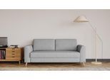 BRUNO Schlafsofa 160cm in Silver Grey Grau | Klassik | stabiles Massivholz & Boxspringkomfort