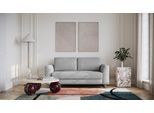 BRUNO Schlafsofa 140cm in Silver Grey Grau | Klassik | stabiles Massivholz & Boxspringkomfort