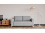 BRUNO Schlafsofa 140cm in Silver Grey Grau | Klassik | stabiles Massivholz & Boxspringkomfort
