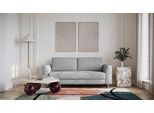 BRUNO Schlafsofa 160cm in Silver Grey Grau | Klassik | stabiles Massivholz & Boxspringkomfort