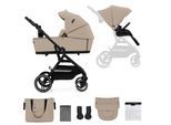 Kombi-Kinderwagen KINDERKRAFT "YOXI 2IN1", Kinder, sand beige, Aluminium, Kinderwagen
