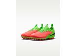 Fußballschuh NIKE "JR PHANTOM 6 LOW ACAD AG EH", Mädchen, Gr. 38, hot punch, schwarz, grün strike, Synthetik, Textil, Schuhe Fußballschuh, Erling Haarland, für Kinder & Jugendliche