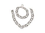 Bettelarmband URBAN CLASSICS "Urban Classics Unisex Basic Diamond Necklace And Bracelet Set", silber, Armbänder, Damen, onesize, Zink, Bettelarmband