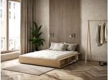 Stauraumbett KARUP DESIGN "Ziggy Bed, Stauraumbett, FSC-zertifiziertes Massivholz made in Europe", braun (clear lacquerot pine), B:188cm H:29cm L:205cm, Betten, Stauraumbett, mit 3 Ablagen, inklusive Lattenrost, ohne Matratze, mehrere Farben