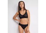 Bügelloser BH SLOGGI "ZERO Feel Bliss", Damen, Gr. XL, N-Gr, schwarz, Spitze, Obermaterial: 76% Polyamid, 24% Elasthan, Jacquardmuster, unifarben, BHs, herausnehmbare atmungsaktive Pads, fester Halt, verstellbare Träger