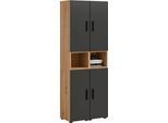 Schrank-Set HOME AFFAIRE "ENESTE, 6-teilig, in verschiedenen Farben, individuell kombinierbar", artisan eiche nachbildung, basalt grau, B:65cm H:34cm T:178cm, Spanplatte, Kastenmöbel-Sets, Stauraumelement, Kombination, Wohnkombination, Schrankwand, Lowboard