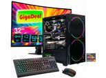 GAMEMAX Gaming-PC-Komplettsystem "GigaDeal Black Hole 2812 AMD Ryzen 5 7500F 32GB DDR5 1TB SSD RTX 5070", Energieeffizienz: G (A-G), schwarz, Microsoft Windows 11 Home (64 Bit), 32 GB RAM 1.000 GB SSD, Computer_Komplettsysteme, Windows 11, DDR5 RAM + Gigabyte GS32QCA LED-Monitor Curved, 80 cm 32"