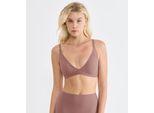 Bügelloser BH SLOGGI "ZERO Feel 2.0", Damen, Gr. XL, N-Gr, braun (cacao), Single Jersey, Obermaterial: 76% Polyamid, 24% Elasthan, BHs, mit herausnehmbaren, atmungsaktiven Pads, Lift-up Effekt