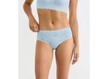 Hipster SLOGGI "ZERO Feel Bliss", Damen, Gr. M, blau (light blau), Spitze, Obermaterial: 76% Polyamid, 24% Elasthan, unifarben, körpernah, Unterhosen, mit Stretch-Spitze, superweich, atmungsaktiv