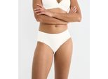 Hipster SLOGGI "ZERO Feel Pure", Damen, Gr. XS, silk weiß, Single Jersey, Obermaterial: 54% Modal, 24% Polyamid, 22% Elasthan, körpernah, Unterhosen, dezenter Streifeneffekt, nahtlos, Stretch