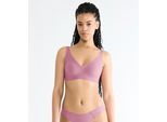 Bügelloser BH SLOGGI "ZERO Feel 2.0", Damen, Gr. L, N-Gr, lila, Single Jersey, Obermaterial: 76% Polyamid, 24% Elasthan, BHs, atmungsaktive, herausnehmbare Pads, fester Halt, verstellbare Träger