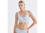 Bügelloser BH SLOGGI "ZERO Feel Bliss", Damen, Gr. L, N-Gr, light blau, Spitze, Obermaterial: 76% Polyamid, 24% Elasthan, BHs, herausnehmbare atmungsaktive Pads, fester Halt, verstellbare Träger