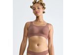 Bustier SLOGGI "ZERO Feel 2.0", Damen, Gr. XS, N-Gr, braun (cacao), Single Jersey, Obermaterial: 76% Polyamid, 24% Elasthan, BHs Bustier, mit herausnehmbaren Pads, leichter Halt, Mikrofaser
