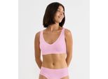 Bralette SLOGGI "ZERO Feel 2.0", Damen, Gr. M, N-Gr, rosa (floral pink), Single Jersey, Obermaterial: 76% Polyamid, 24% Elasthan, BHs Bralette, mit herausnehmbaren Pads, mittlerer Halt, Mikrofaser